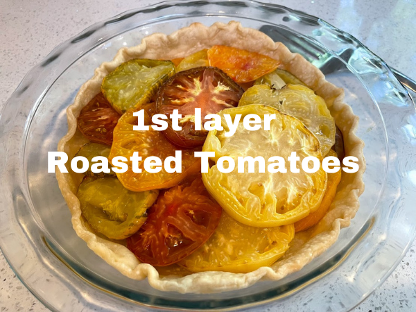 roasted tomatoes in a pie crust